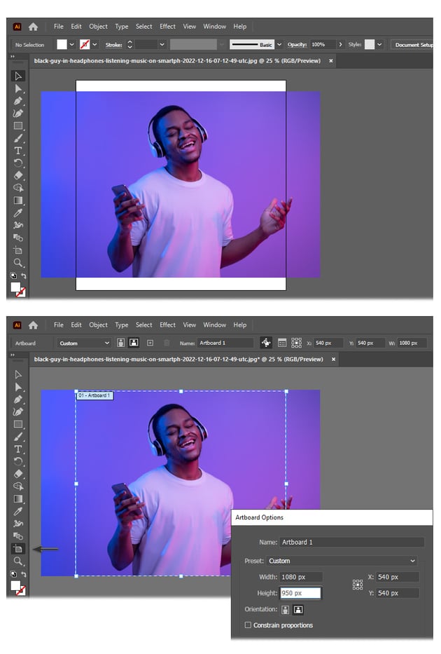How to open a photo in Illustrator