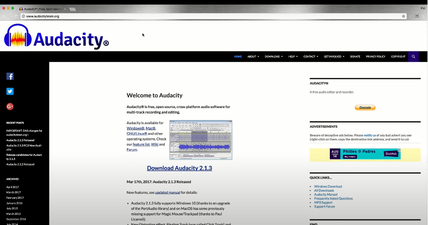 Audicity Website Thumbnail
