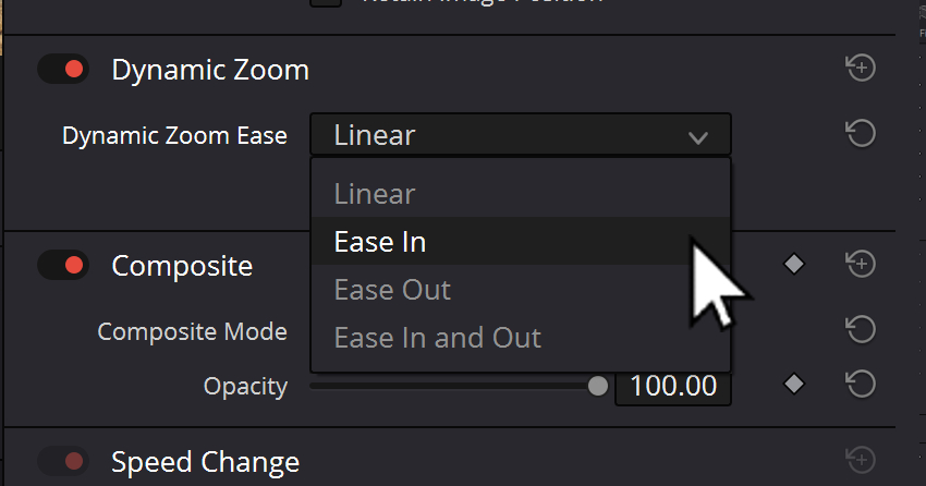 User Activating Dynamic Zoom for DaVinci Resolve tutorial to Crop Video