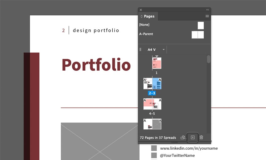 indesign pages panel