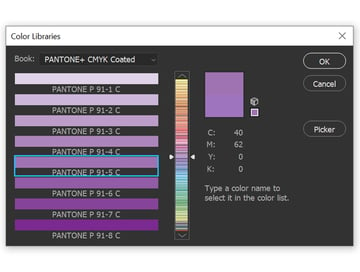 in the Book dropdown menu choose one of the Pantone options