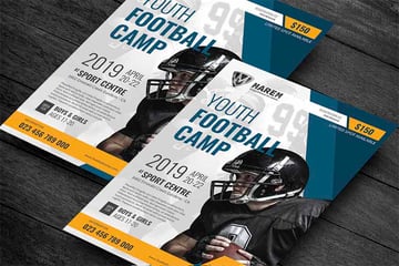 Masculine Football Camp Flyer Template