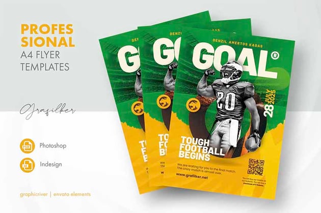 Football Player Flyer Templates