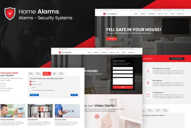 home alarms home security template