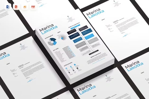 Infographic Resume CV Template from Envato Elements