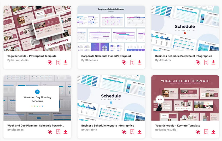 Schedule Presentation Templates on Envato Elements