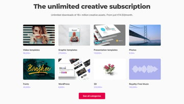 Unlimited downloads of 54+ million creative assets. 