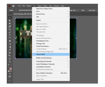 How to open Retype in Illustrator 