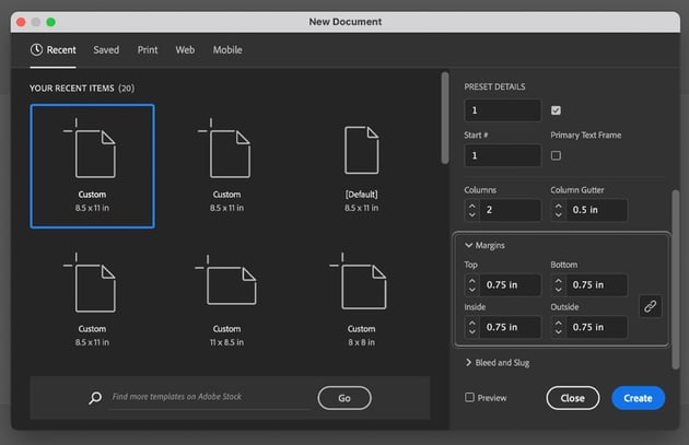 indesign columns