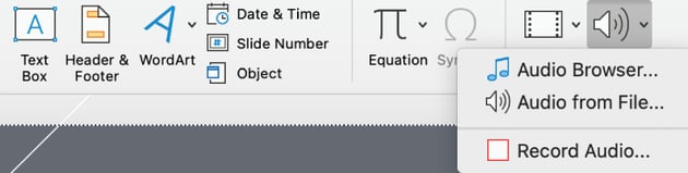 Audio options on PowerPoint