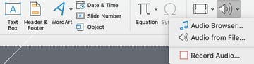 Audio options on PowerPoint