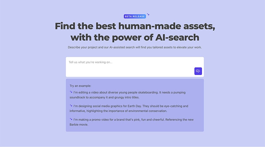 Find the best human-made assets, with the power of AI-search