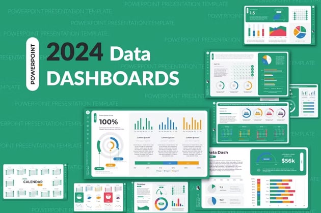 2024 Data Dashboards PowerPoint Template, a premium template from Envato Elements
