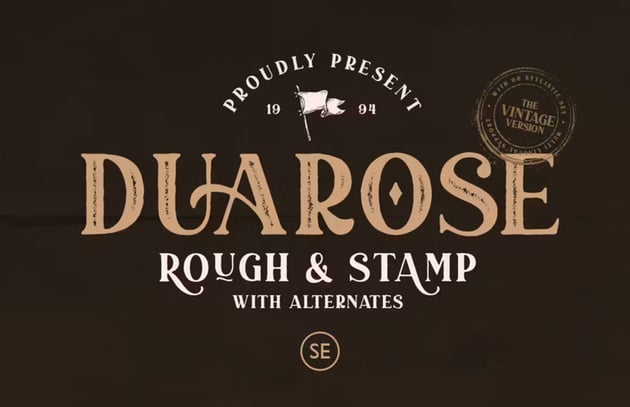 duarose stamp font