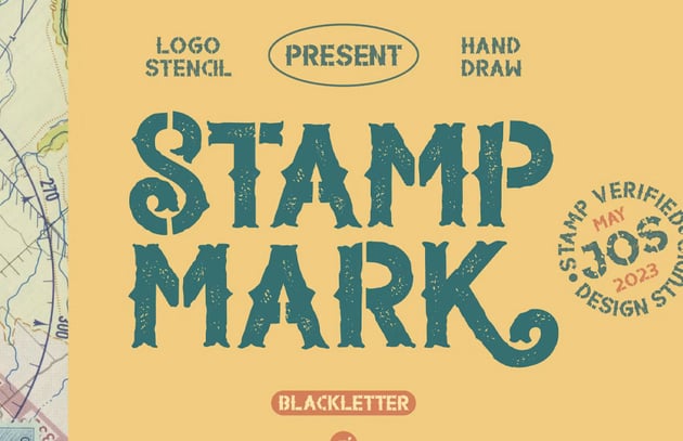mark stamp font