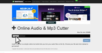 Audio Trimmer website thumbnail.