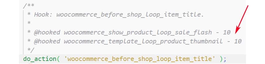 The callback functions of the woocommerce_before_shop_loop_item_title hook