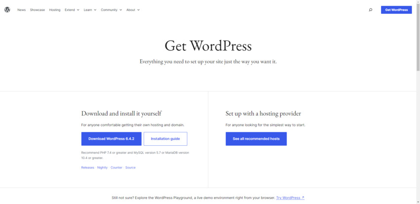 You can download a fresh copy of the latest WordPress version from the WordPress.org website.