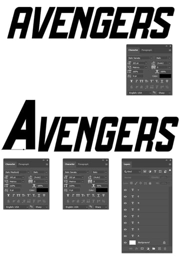 How to type Avengers text