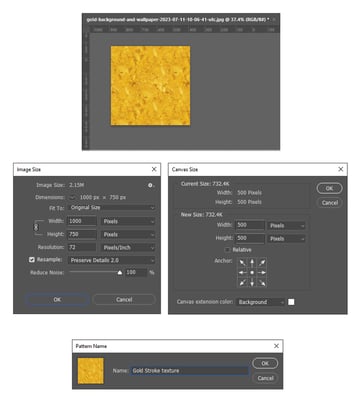 How to define a new pattern texture in Photoshop