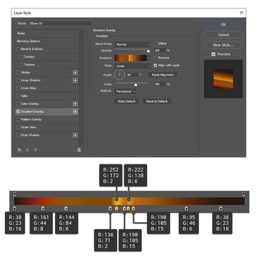 How to apply golden gradient overlay to 3D circle