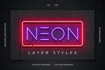 Neon Layer Styles available on Envato Elements