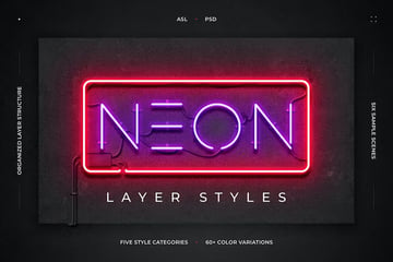 Neon Layer Styles available on Envato Elements 