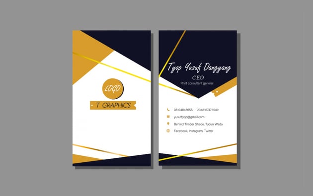 Elegant Geometrical Lines - Free Insurance Agent Business Card Examples
