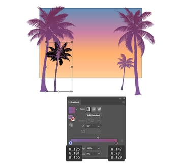 How to add and color small Grand Theft Auto palm trees 