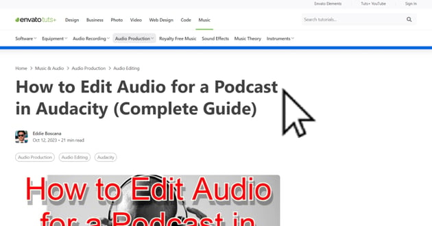 Thumnail image of article titled How To Edit Audio for a Podcast in Audacity(CompleteGuide) for learning how to Improve audio quality in Audacity.