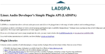 LADSPA website thumbnail image for article on using plugins for Audacity.