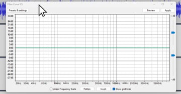 Filter Curve EQ Menu for article dealing with Audacity equalize features.