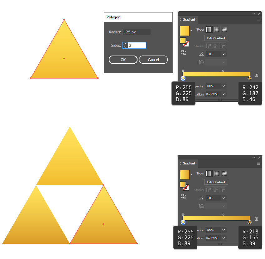 How to make the Triforce symbol