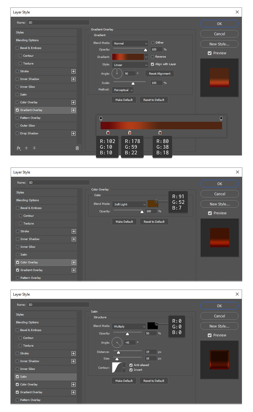 How to apply layer styles to 3D extrusion