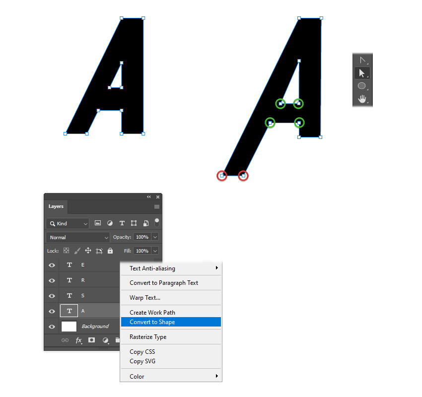 How to distort letter A 