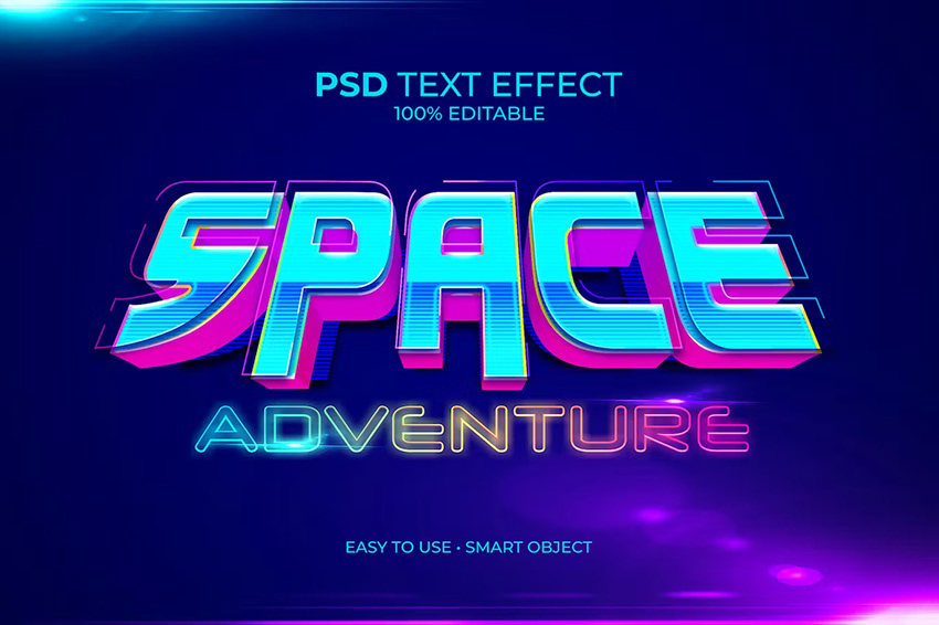 Space Adventure text effect available on Envato Elements 