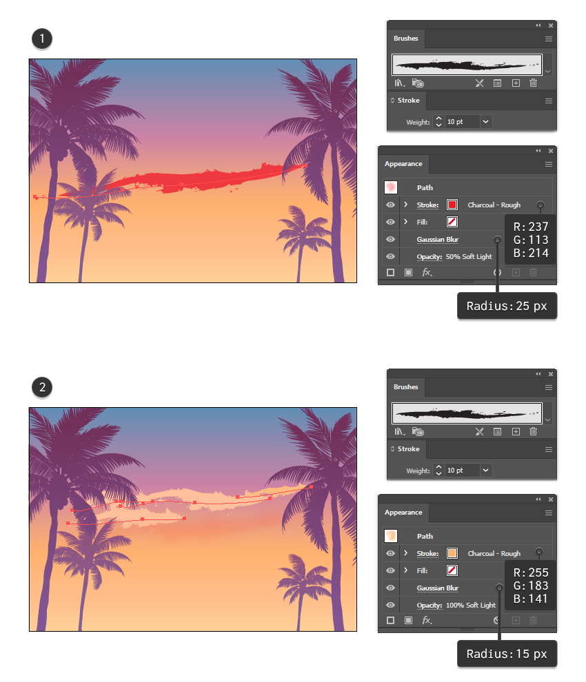 How to add clouds with brush strokes