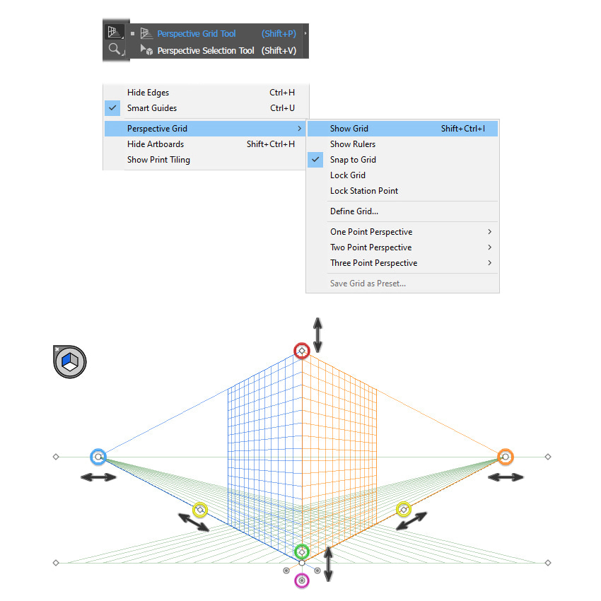 How to make a perspective grid in Adobe Illustrator