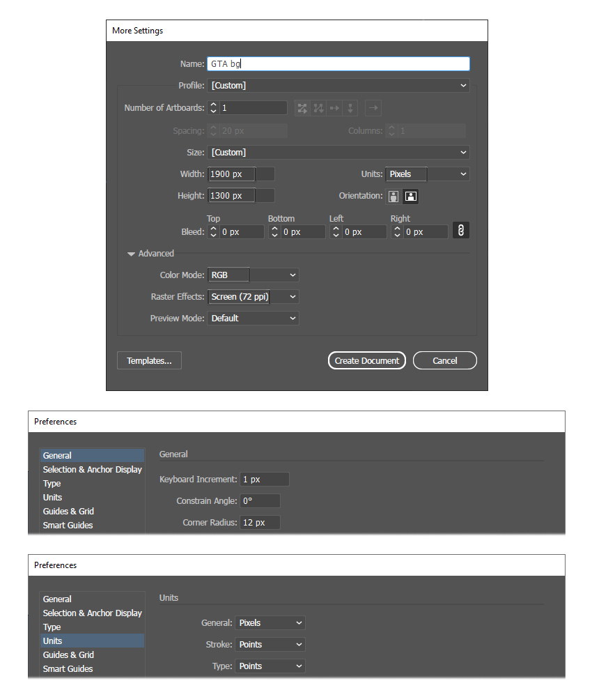 How to open a new document in Illustrator 