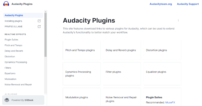Audacity plugin page for article on Audacity plugins.