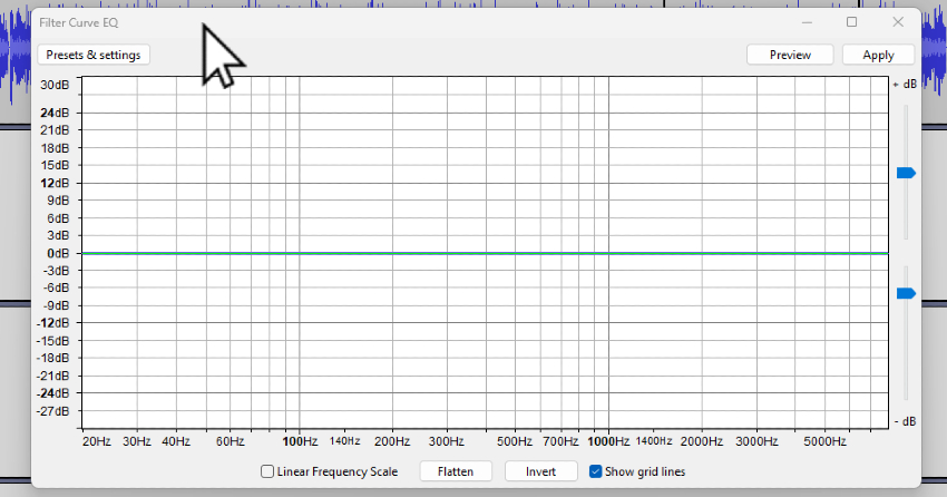 Filter Curve EQ Menu for article dealing with Audacity equalize features.