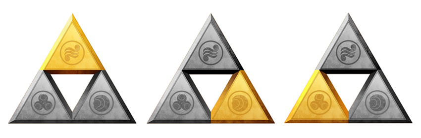 The Triforce of Power, The Triforce of Courage and the Triforce of Wisdom image