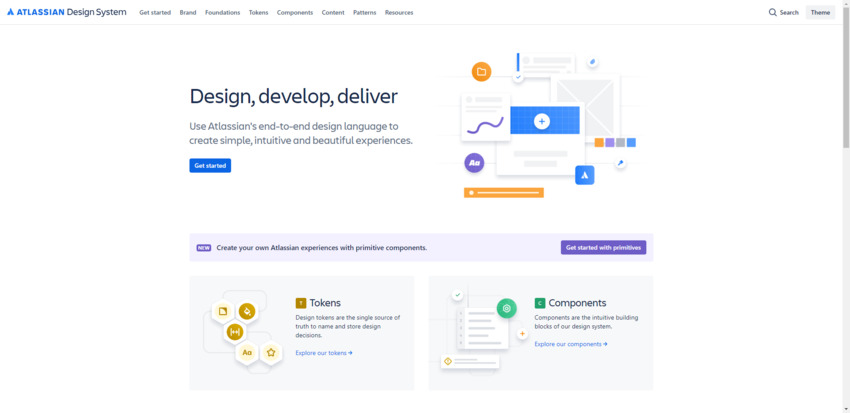 The Atlassian design system home page