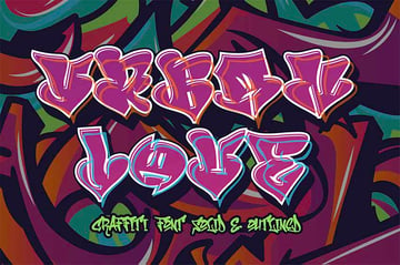 Urban Love Solid and Outline Graffiti Font