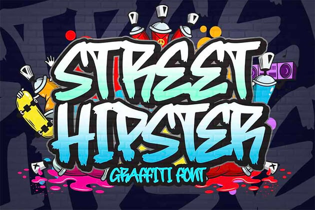 Street Hipster Airbrush Graffiti Font