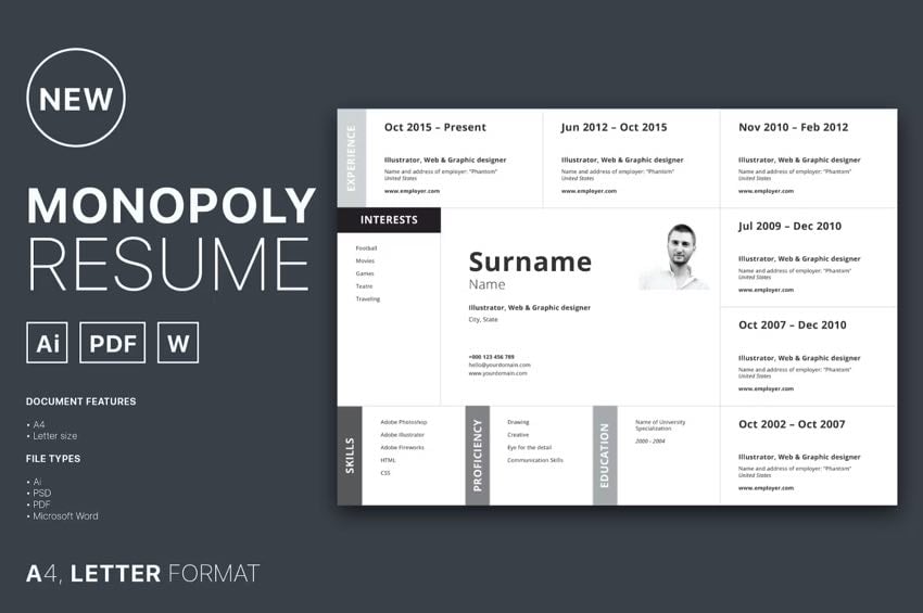 Using a horizontal resume is a unique idea that could make you standout.