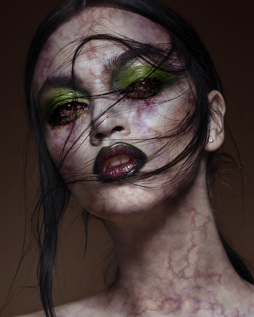 layer different veins over each other to create a halloween effect 