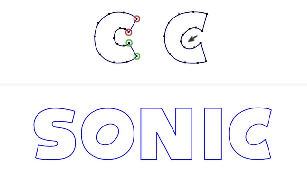 How to make Sonic the hedgehog logo font