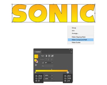 How to color Sonic text