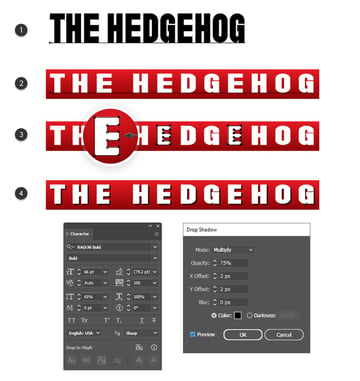 How to make The Hedgehog logo font